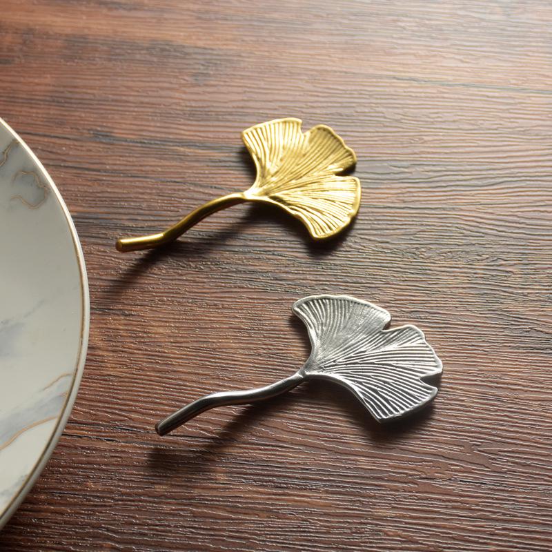 Exquisite Ginkgo Leaf Chopstick and Spoon Rest - 304 Stainless Steel