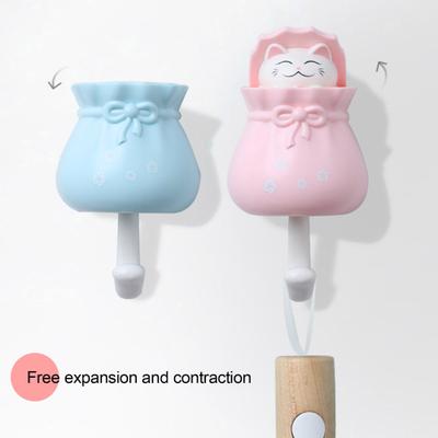 Cat Key Hook Adhesive Clothes Towel Hanger Strong Load-bearing Easy To Install Decorative Heavy Duty Wall Mounted Hook