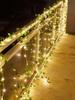 LED Willow Leaf Curtain Lights with USB, Indoor Hanging Decorative Lights for a Warm Atmosphere