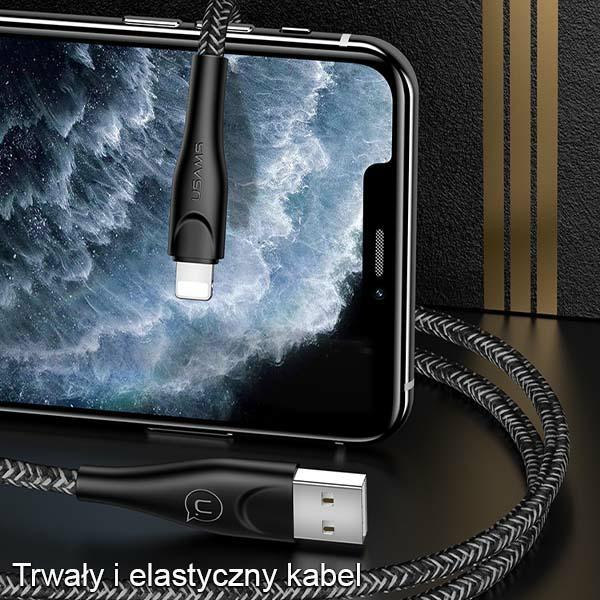 Usams Kabel Pleciony U41 Lightning 3M2A Czerwony/Red Sj397Usb02 (Us-Sj397) Fast Charge