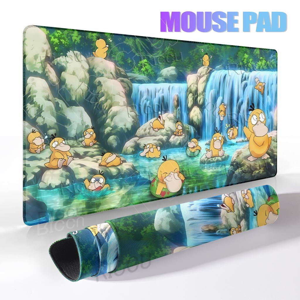 Gaming Mouse Pads P-Pokemon Psyduck Extended Anime PC Computer Gamer Anti-slip Desk Mats Offices Laptop Cute Lockedge Rubber Rug