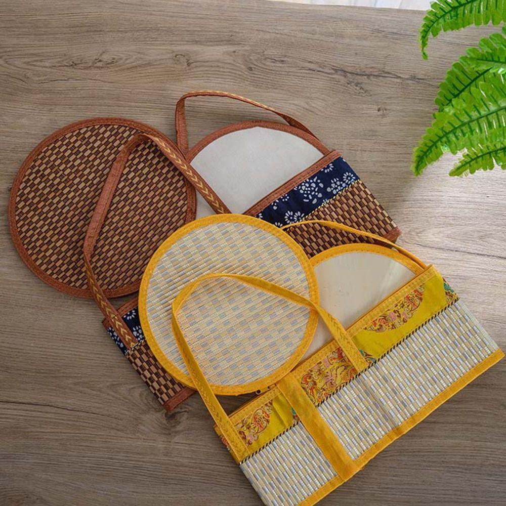 Handheld Foldable Bamboo Basket Hand Woven Dessert Food Bag  the Mid-Autumn Festival