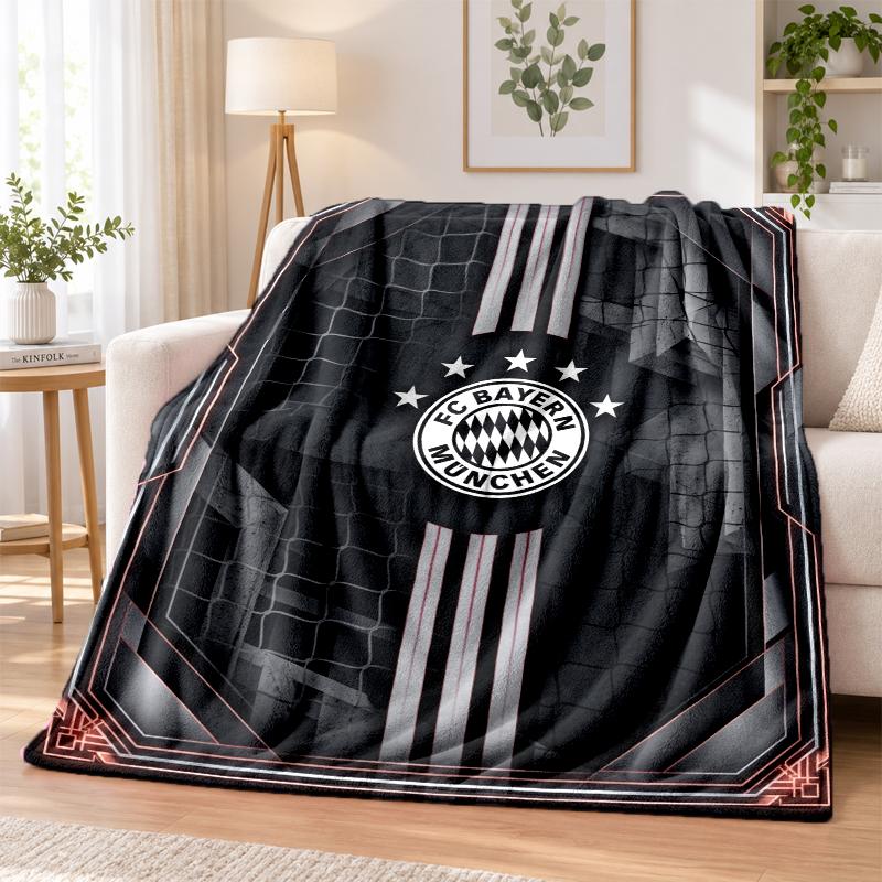 Bayern Munich Printed Flannel Blanket Warm Comfort Bed Throw For Indoor Home Decoration