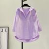 Top Oversize Manica Lunga Moda Coreana Camicetta Bianca Camicia Donna Felpa con Cappuccio Casual Cotone Bluse