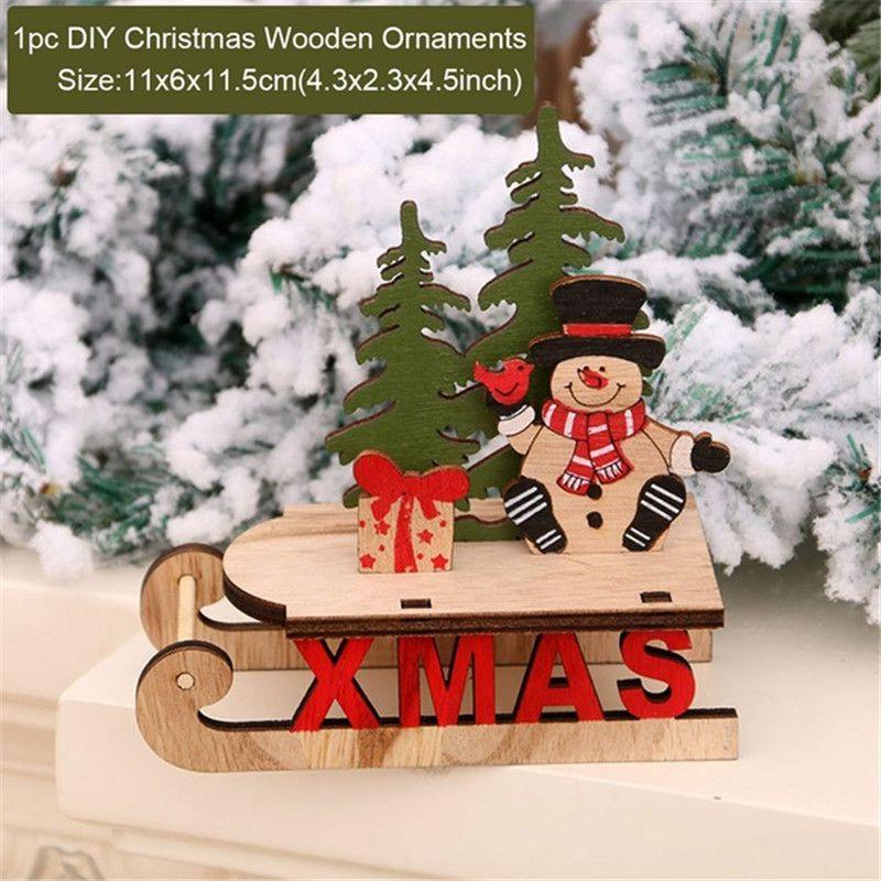 Decor Christmas Wooden Table Desktop Sign Xmas Gifts New Year Home Ornaments