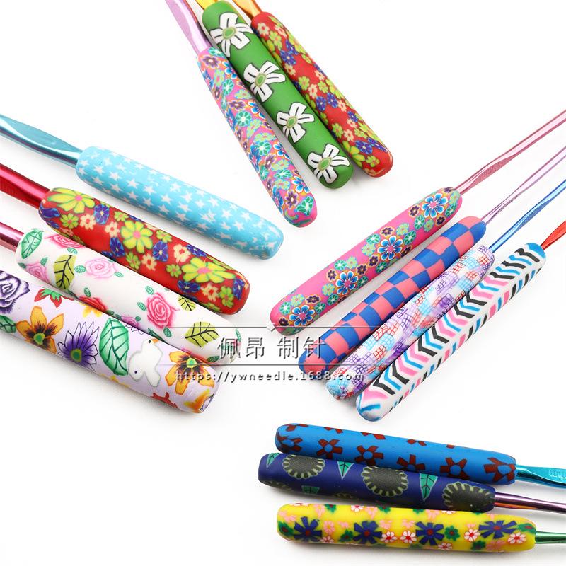 Colorful Crochet Hook Set - 5 Polymer Clay Hooks (CH118-5PCS)