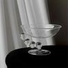 Tigela de vidro transparente nórdica para decoração de mesa de centro para casa, prato de lanche, frutas, sobremesa, tigela de sorvete, bandeja para armazenamento de joias