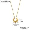 Retro Sunflower U-Shaped Horseshoe Necklace, 18K Gold-Plated Stainless Steel Clavicle Chain