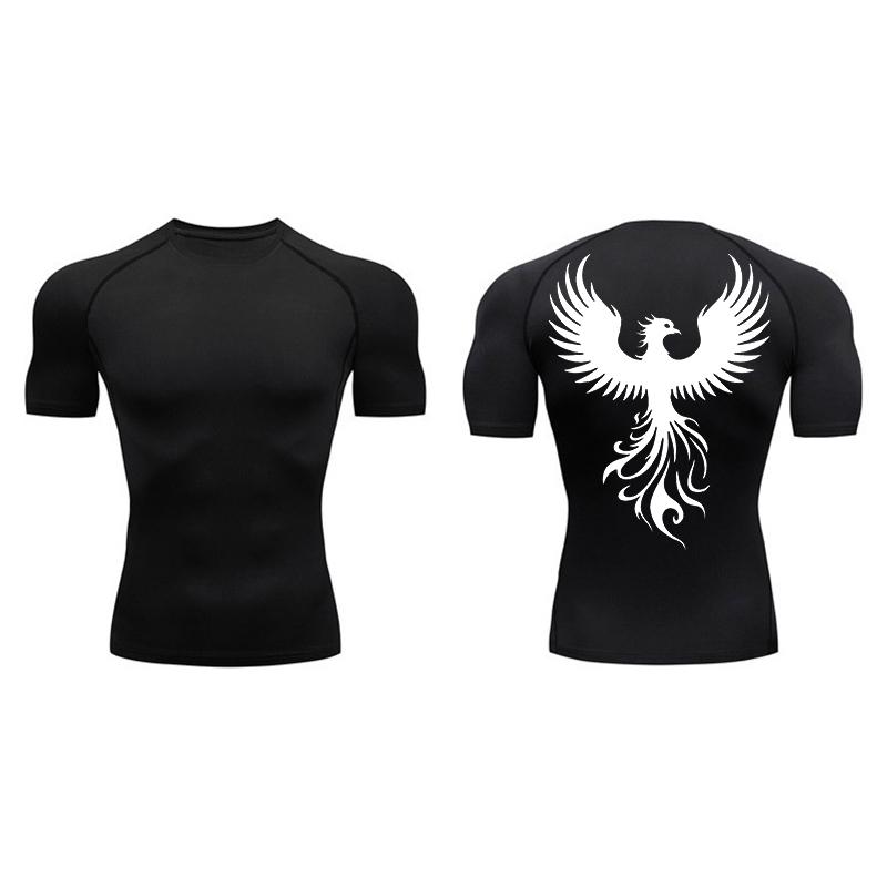 Graphic Athletic Quick Dry Compression Shirt for Men Gym Workout Running Tshirts Tees Tops Undershirt Baselayers Activewear