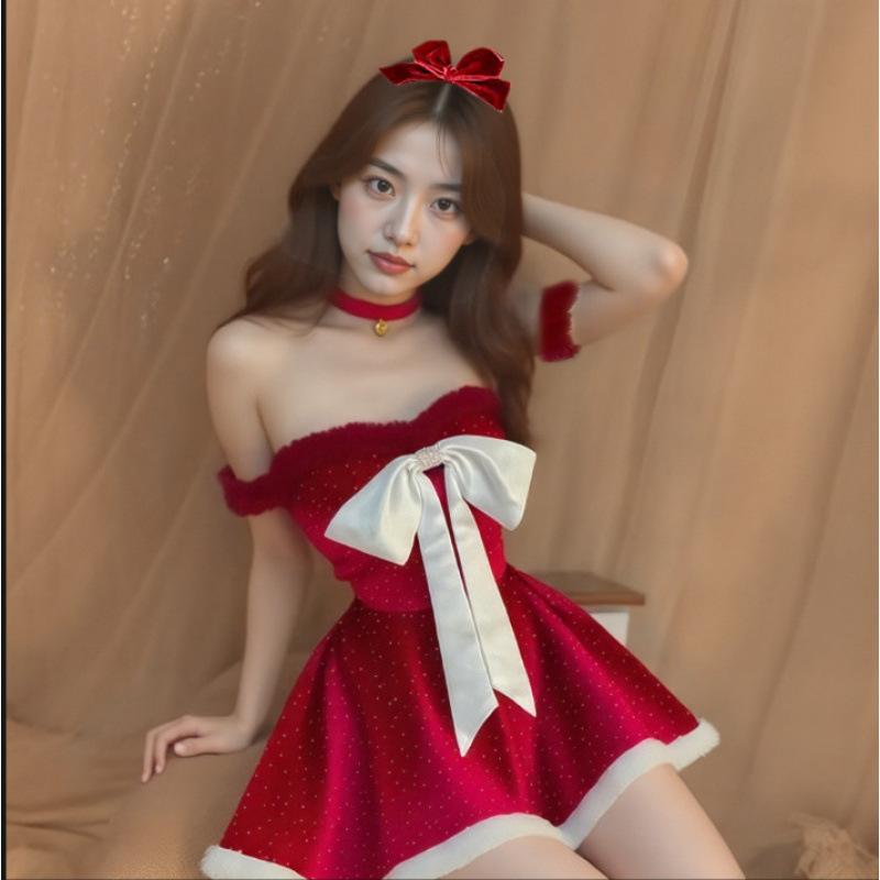 Christmas sexy new year christmas robe bunny christmas costume cos show two-dimensional underwear