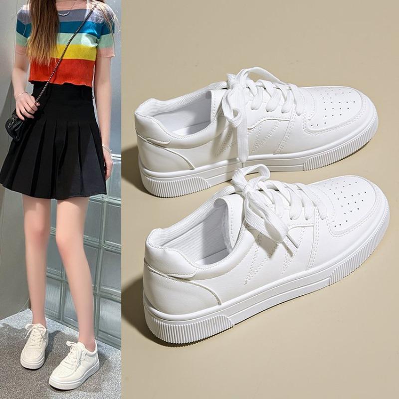 Fashion Women's Vulcanize Shoes Flat Classic Sports Lace Up Skateboard Board Shoe Walking White Running Sneakers