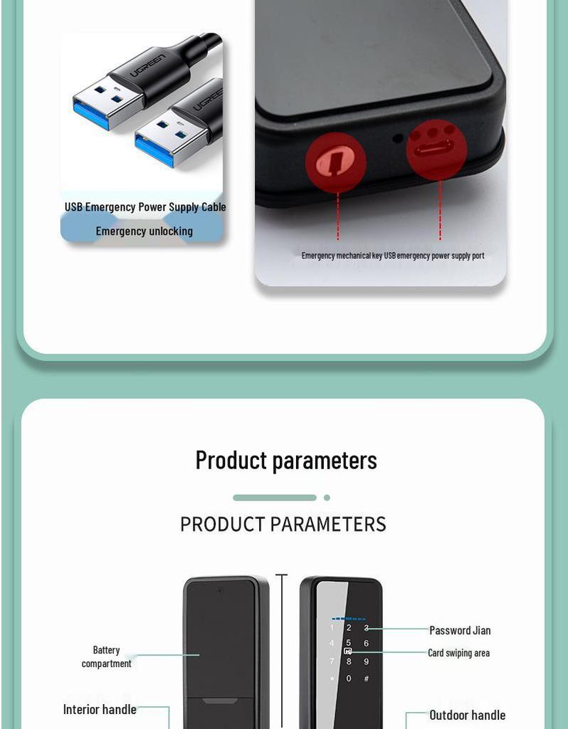 Smart Bluetooth Fingerprint Door Lock with WiFi and Password for Apartments and Homestays