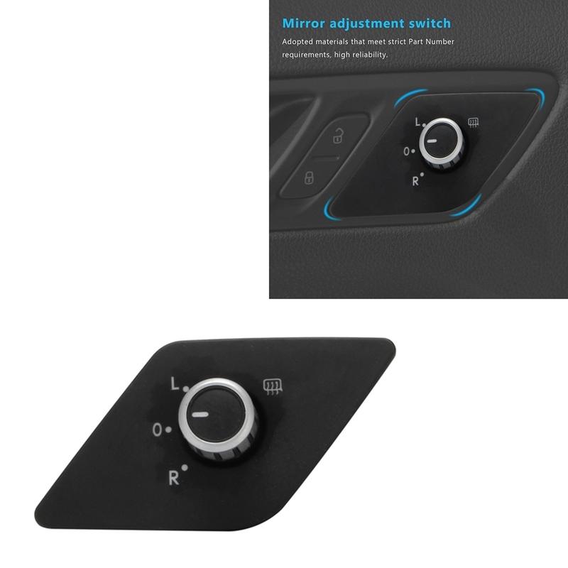 ABLZ-Car Rearview Mirror Control Knob 16D959565 Rear View Mirror Adjuster Switch For VW Sagitar Golf Rline 2012-2014 LHD
