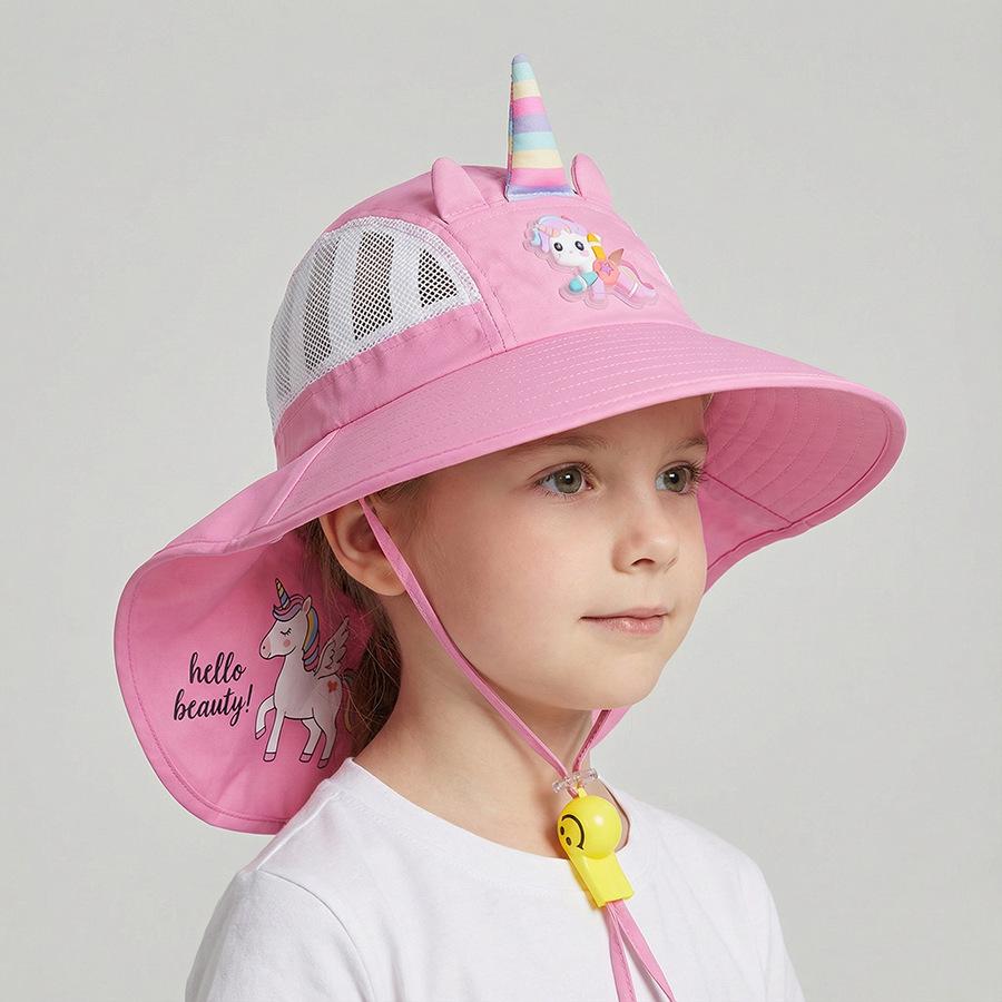 2026 My Little Pony Unicorn Kids' Wide-Brim Sun Hat - Summer Sun Protection for Girls