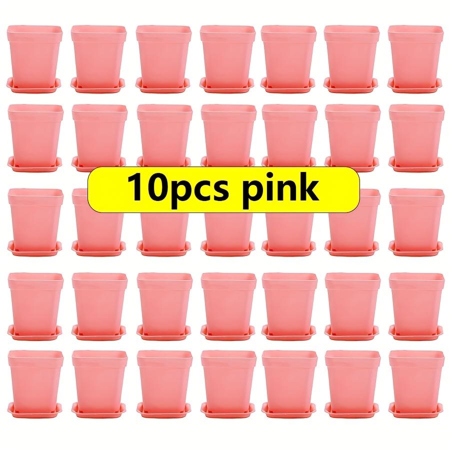 10Pcs Mini Square Flower Pots With Trays Drainage Holes Candy Colors For Succulents Plants Seedlings Home Decor Garden Jxb