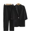 Women's Casual Suit Plus Size Slim Thin Breathable Suit Top + Pants Two-piece Set