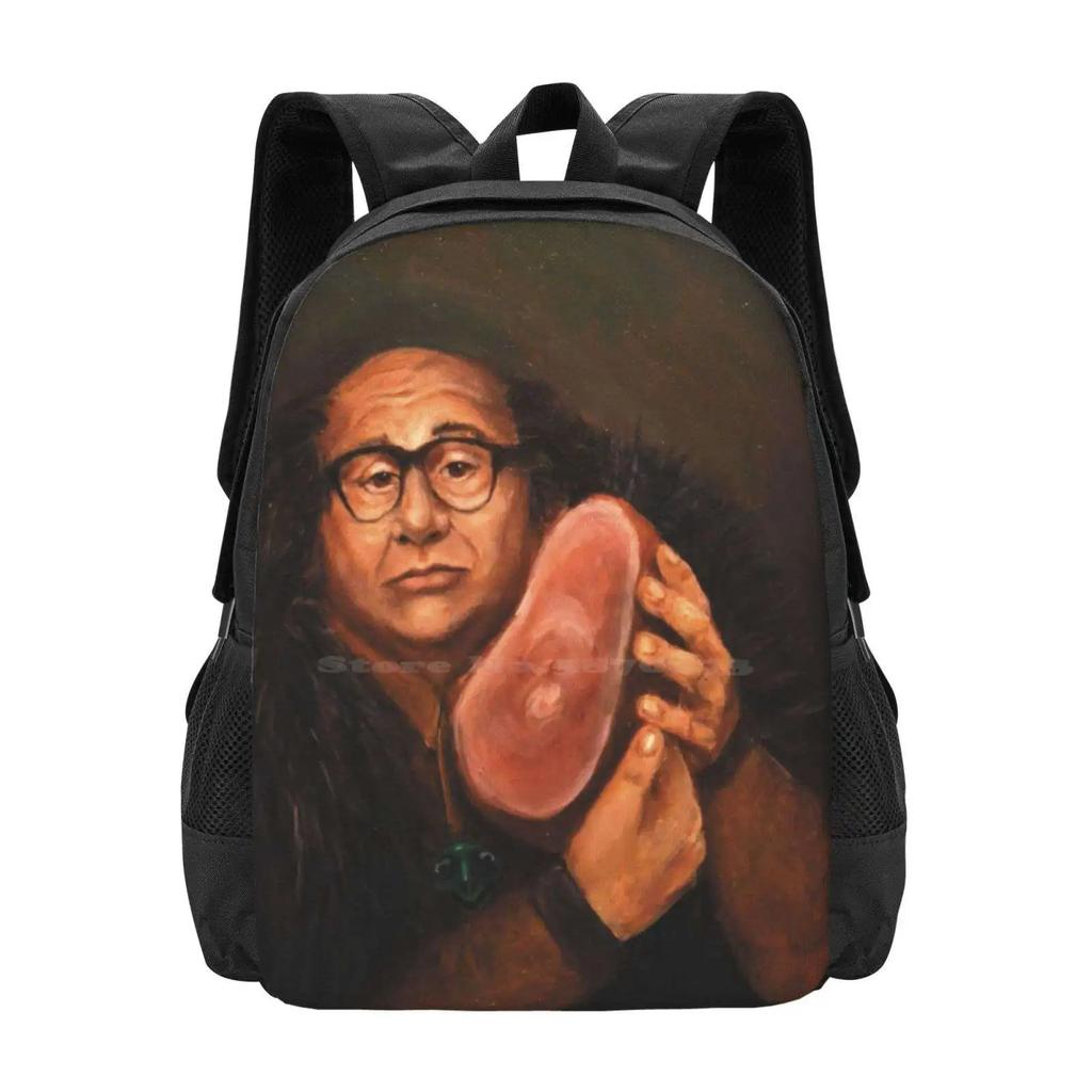 Danny Devito And His Beloved Ham Pattern Design Bag Student's Backpack Danny Devito Isaip Rum Ham Frogkid Frank Reynolds