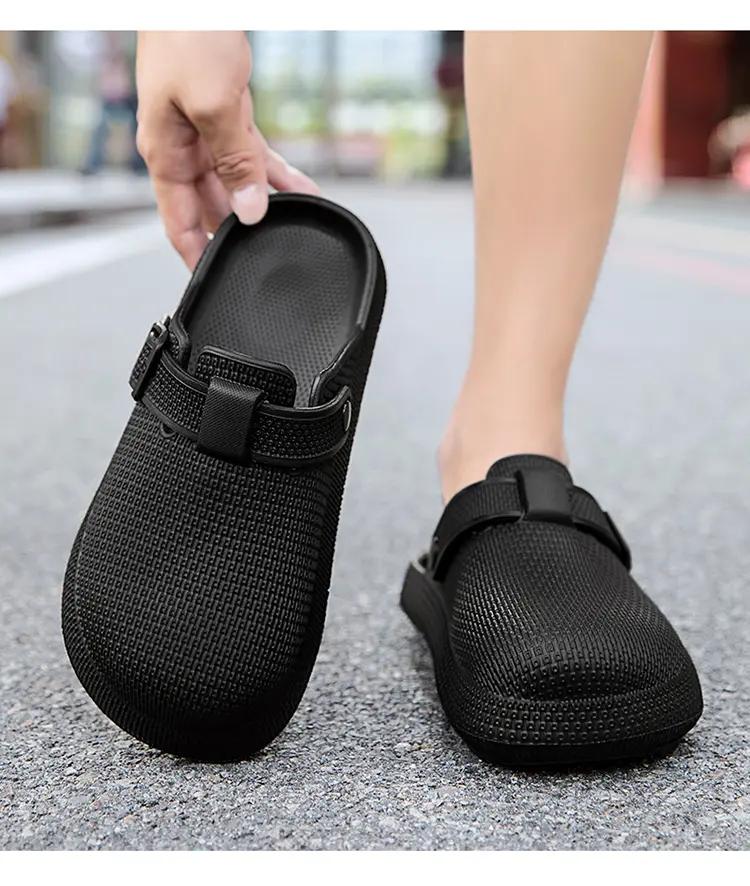 

Высококачественные удобные мужские водонепроницаемые садовые туфли, регулируемые сандалии, женские клоги, нескользящая стелька, мужские шлепанцы-мюли 36 чёрный