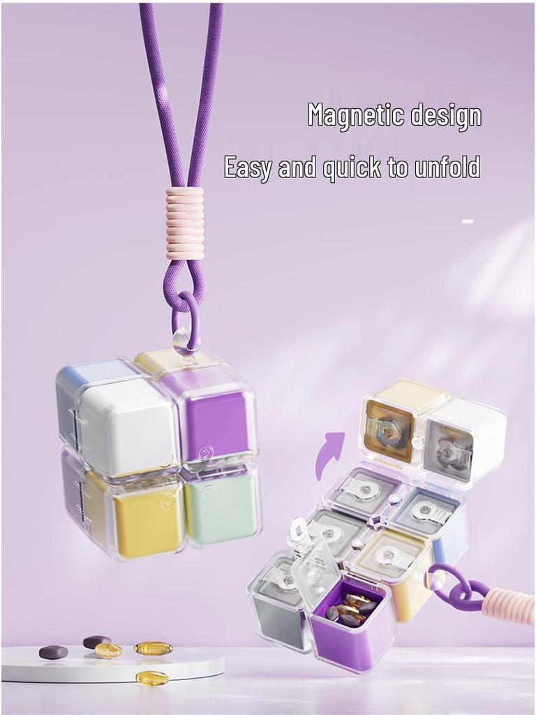 Portable Pill Box Organizer: 7-Day Sealed Dispenser with Large Capacity for On-the-Go Medication