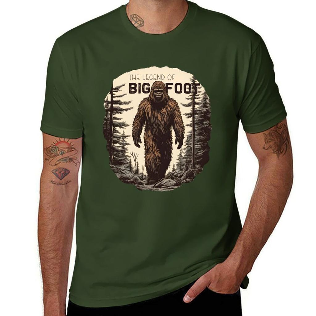 Bigfoot Legendary Creature of Washington State Tshirt Aesthetic Clothing Plain Mens Cotton T Shirts