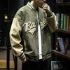 Men's Suede Embroidered Retro Bomber Jacket - Spring/Autumn