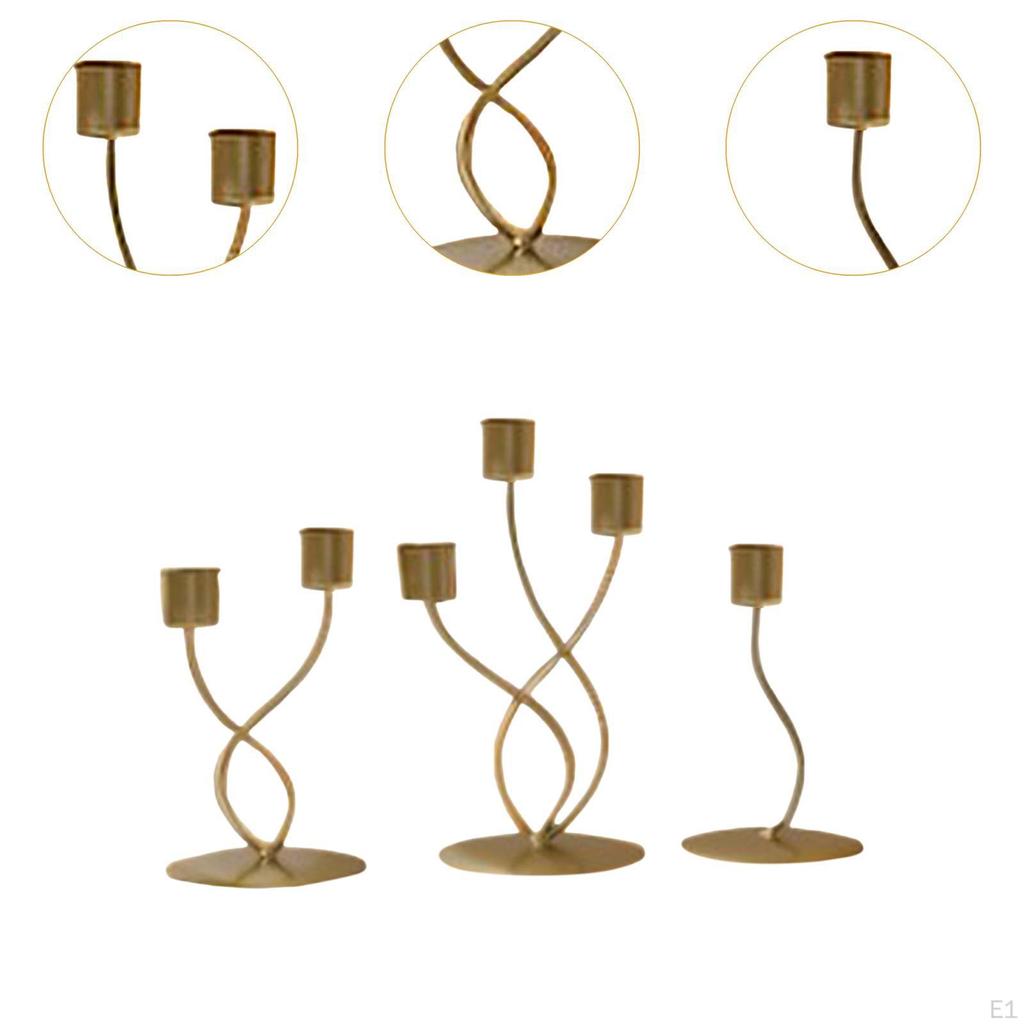 3 Piece Iron Candle Holder Set for Dinner Valentine's Day Party And Weddings