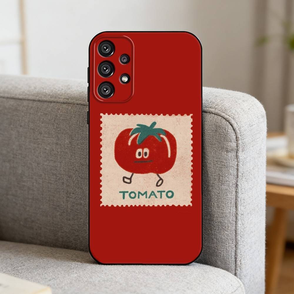 Red T-Tomato A-ART   Phone Case For Samsung S25,S24,S21,S22,S23,S30,Ultra,S20,Plus,Fe,Note,10,9,5G Black Cover