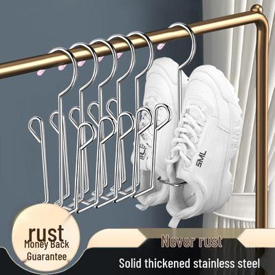 Multi-functional Windproof Stainless Steel Shoe Drying Rack for Dorms and Balconies