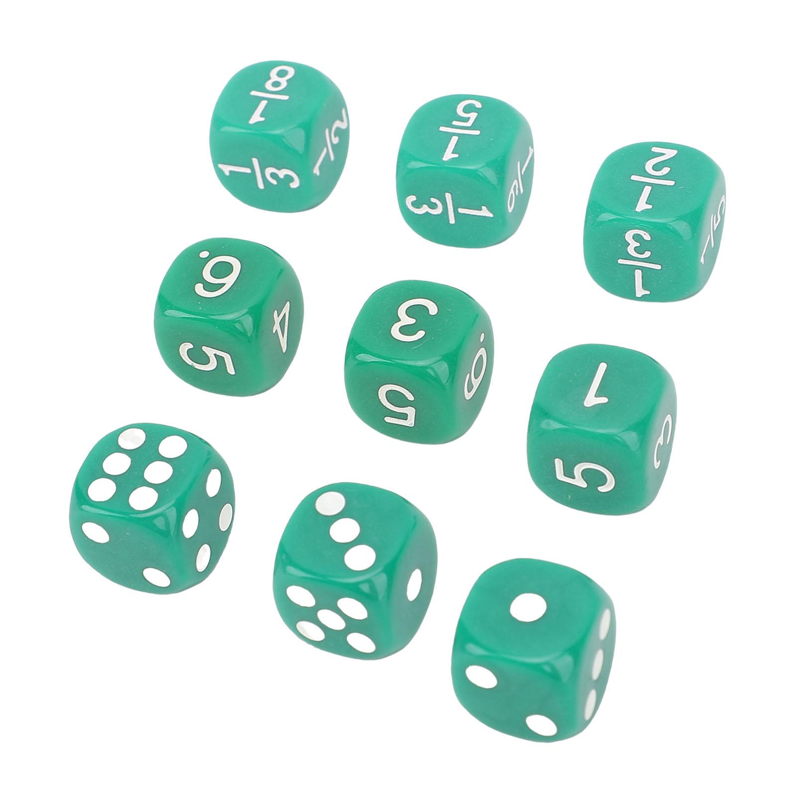 Ensemble de 6 dés standard 16 mm Haute résistance Jeu de société éducatif Table de mathématiques