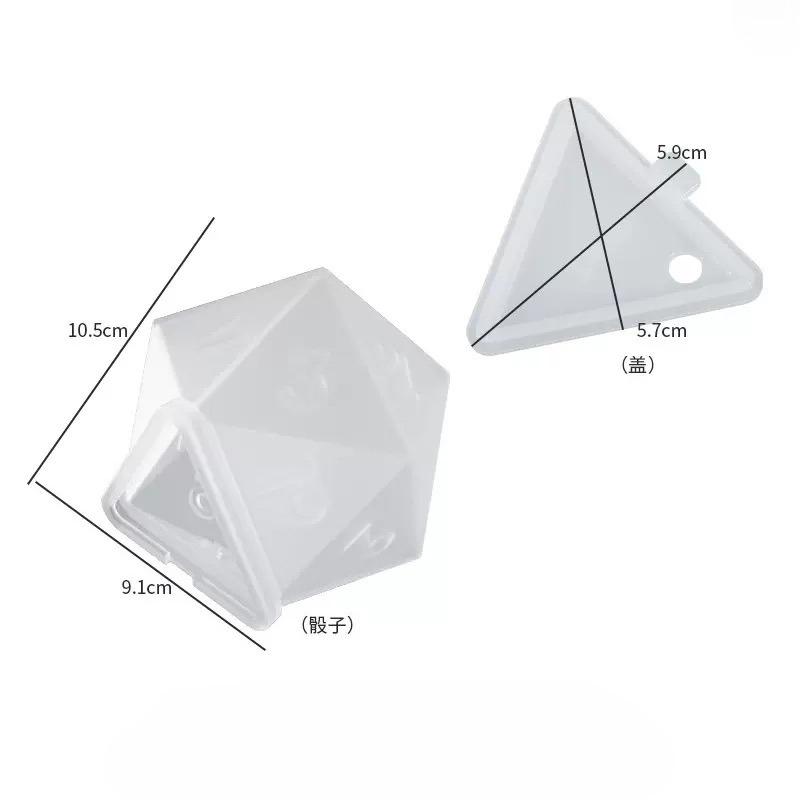 DIY Crystal Epoxy Mold Dice Fillet Shape Multi-spec Digital Game High Mirror Silicone Mould Making Accessories