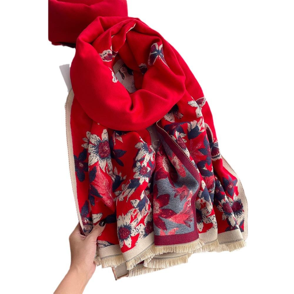 Premium High-Quality Air-Conditioned Room Shawl Outside Women'S Summer Office Nap Imitation Cashmere Fringed Warm Scarf