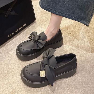 Fashion 2025 New British Style Versatile Sponge Cake Thick Bottom High Heels Mary Jane Shoes Bow