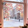 Holiday Glass Decals 2Pcs Christmas Window Clings, Static Sticker, Decal with Snowflakes Lantern Winter Wonderland Decor and Balls Patterns, Removable