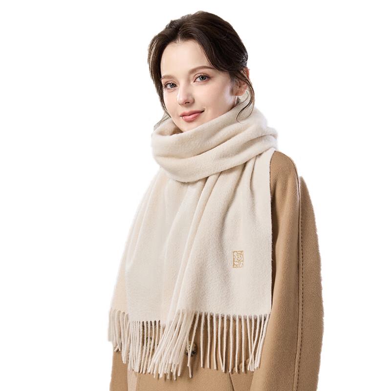 

JIUMU Women s Red Pure Wool Winter Scarf