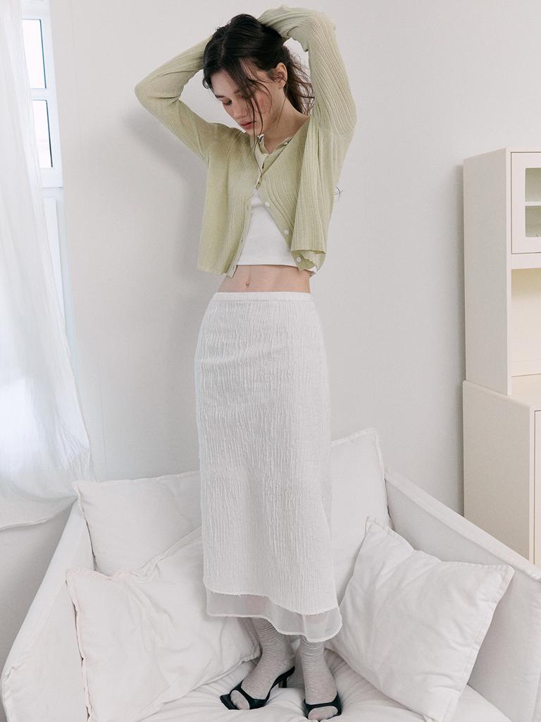 Etmont Layered Sheer Skirt, White