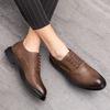 Men’s Brogues Dress Formal Leather Business Derby Shoes Wingtip Tuxedo Wedding Blazers Saddle Shoes Large Size