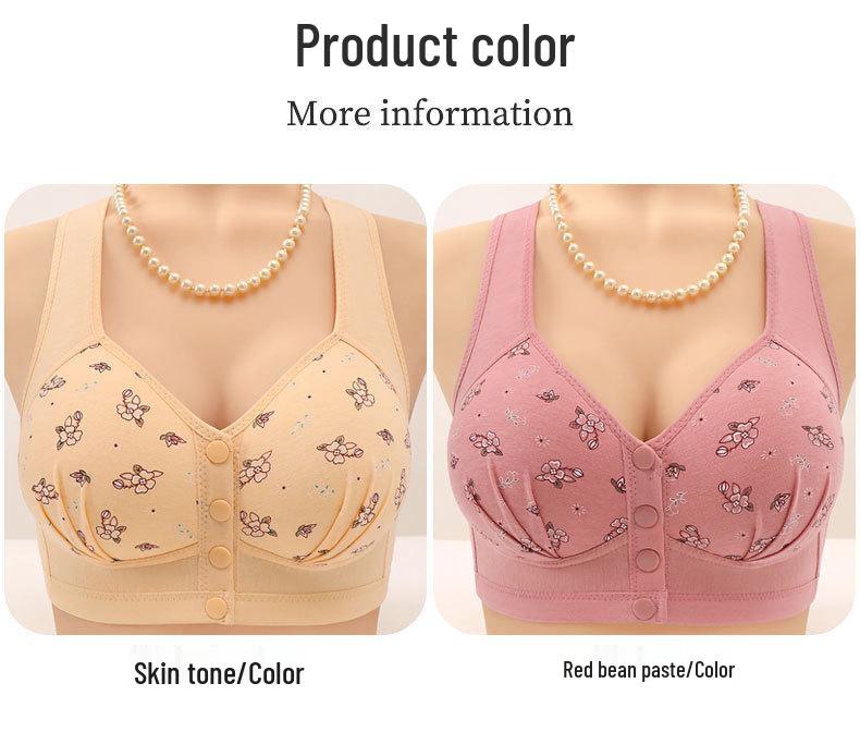 Women's Wireless Push-Up Anti-Sag Vest Bra - Large Size, Comfortable Front-Opening