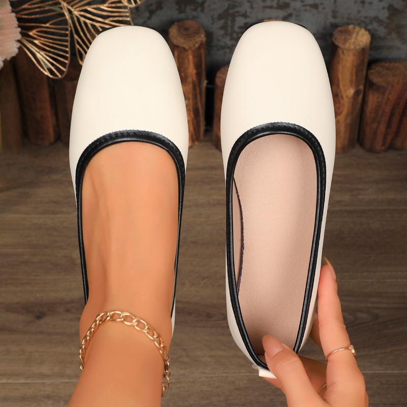 Fashion Simple Leather Single Shoes Women 2025 Spring and Autumn Fashionable Comfortable Flat Shoes Women Black Breathable Sneakers