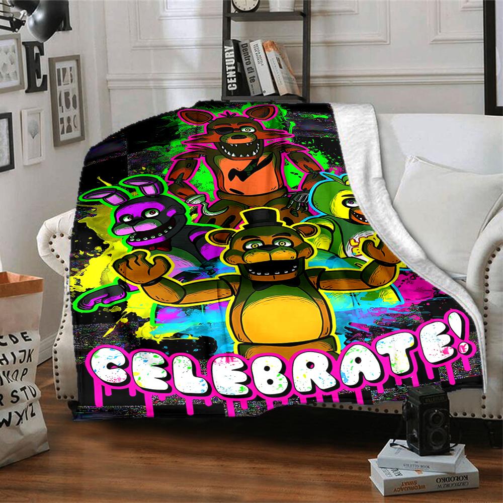 1pc Freddy Bear2 Blanket, Gift, for Men and Women, Soft Blanket, Good for Sofa Bed Couch Travel, Lightweight Flannel Blanket
