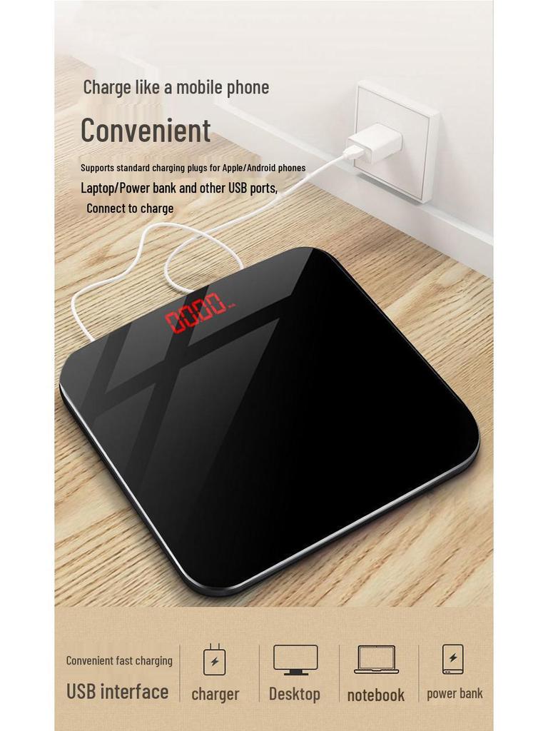 Durable Rechargeable Digital Bathroom Scale: Accurate Smart Body Fat Scale for Women
