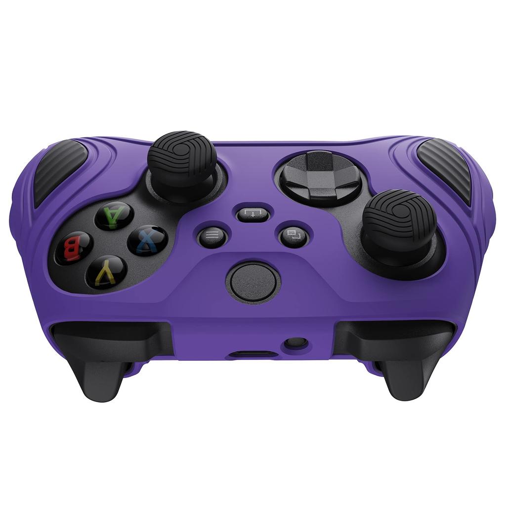 Husă de protecție din silicon PlayVital pentru Xbox Series, husă din cauciuc moale pentru Xbox Core cu capace pentru joystick, ediție mov bicolore anti-alunecare, controller X/S,