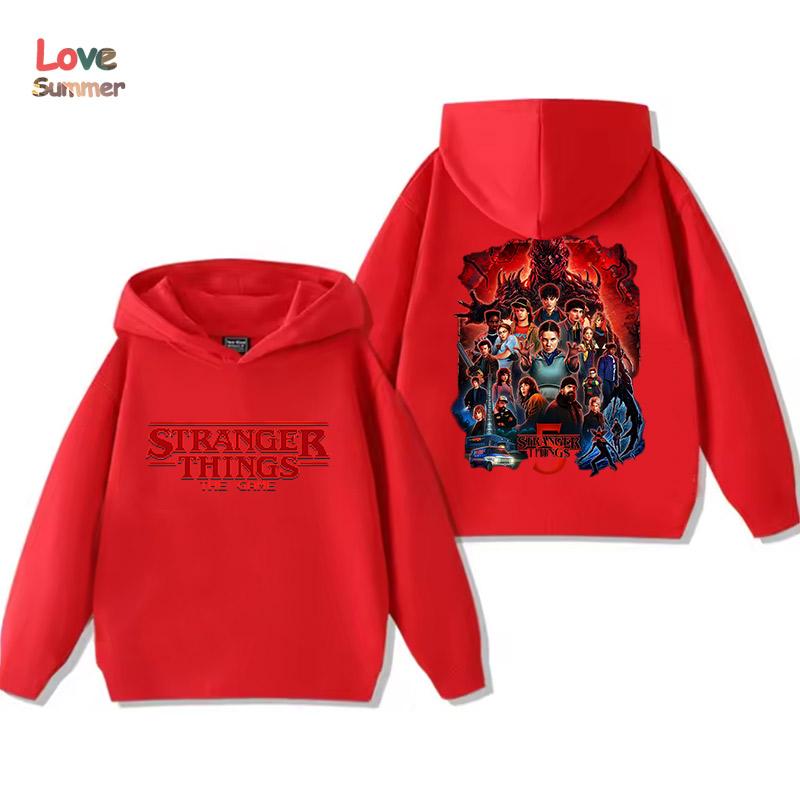 Stranger Things 5 Kinder Hoodie Jungen Pullover Mädchen Beliebt 2025 Hoodies Bedruckte Hoodies Lange Ärmel Kinder Tops Kinder Sweatshirts