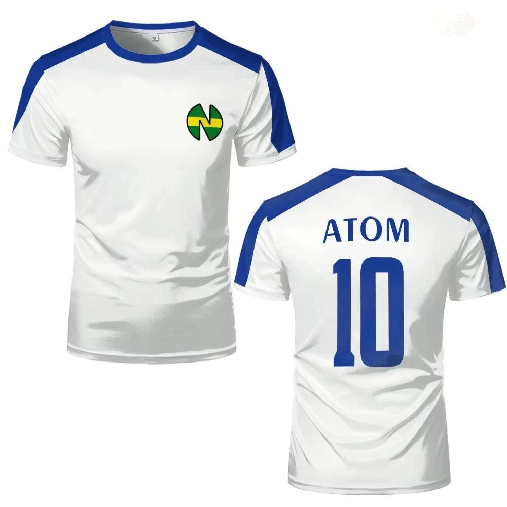 

Tsubasa Hutton Atom Japan Cartoon Animation Anime Football Soccer T-Shirt Jersey Print Sport Vintage Short Sleeve Uniform Cosplay Unisex Men Women M