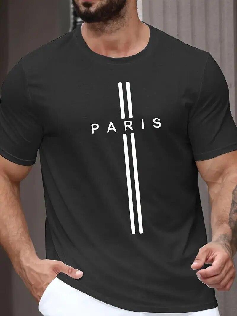 

Футболка с круглым вырезом унисекс с принтом Парижа, повседневные удобные футболки, одежда унисекс, топы для повседневного отдыха, курорты 3XL