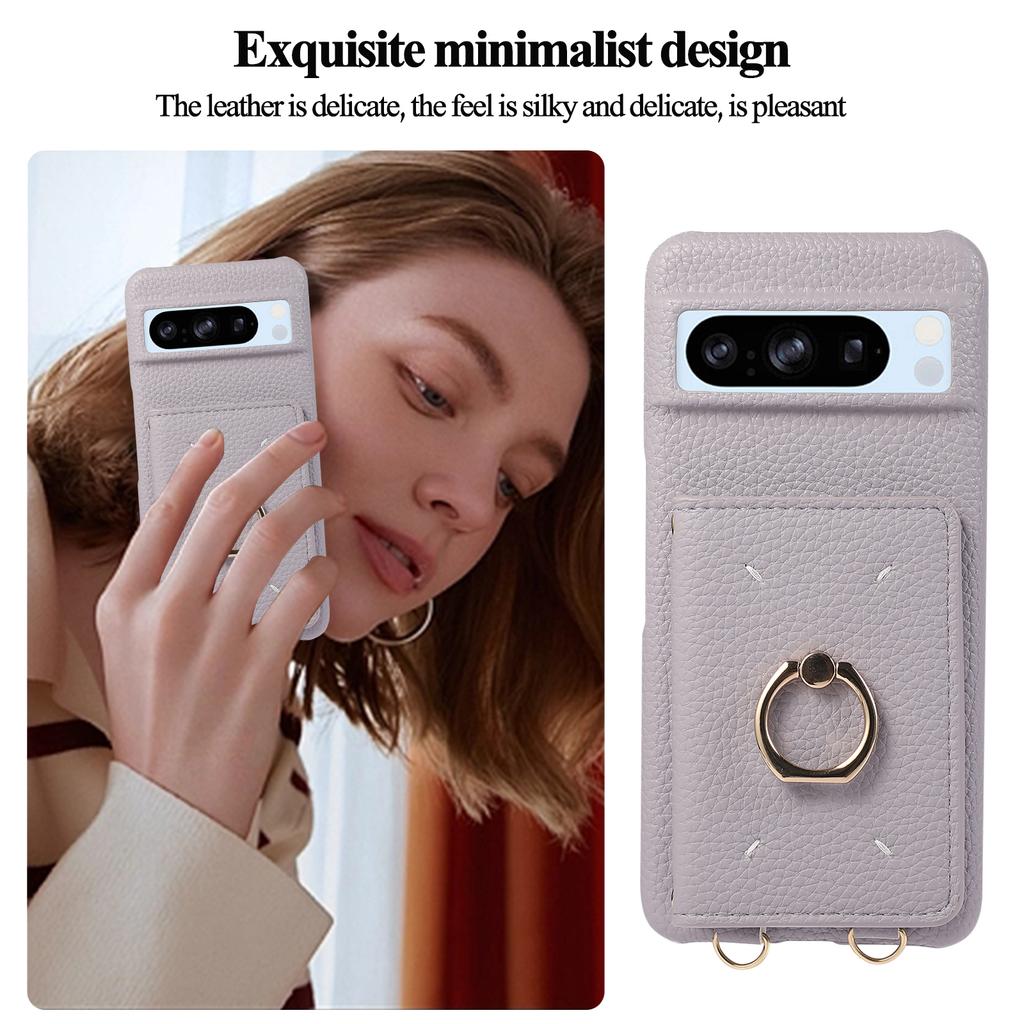 Crossbody Cards Bag Wallet Leather Ring Holder Case For Google Pixel 8 Pro 8A 7A 7Pro Long Lanyard Rope Kickstand Pocket Cover
