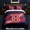 Boston Red Sox Design Bed Bedding Set 1 Duvet Cover + 2 Pillowcases Soft Breathable Household Bed Linens