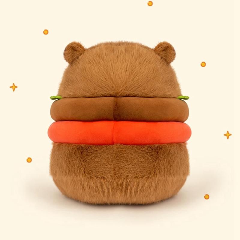 Realistische Capybara Burger Pluche Speelgoed Zacht Knuffeldier Schattig Hamburger Kussen Poppetje Cadeau voor Kinderen