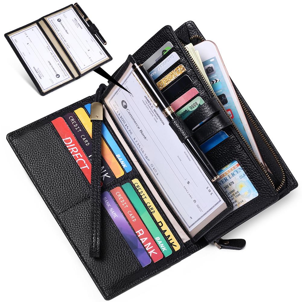 Women Wallets Europe and America RFID Wallet Women's Long Zipper Leather Wallet Wallet Large Capacity Clutch