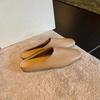 The New Style Of Soft Waxy Easy To Wear Baotou Shoes One Step Muller Half Drag Women's Outer Wear Flat Bottomed Slippers