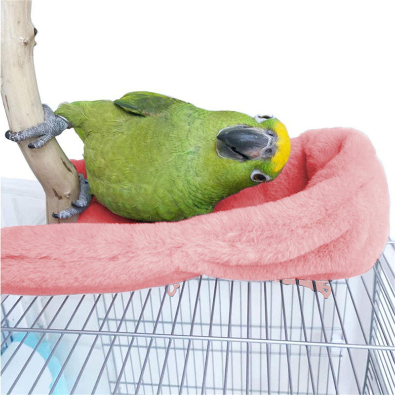 Soft Plush Bird Hammock Winter Windproof Bird Parrot Cage Hanging Bed Parakeet Cave Hideout Tent Pet Birds Nest Supplies Parrot Warm Bird's Nests